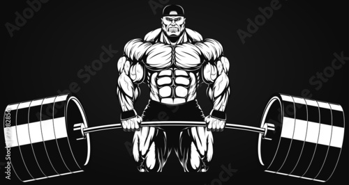 Bodybuilder with a barbell