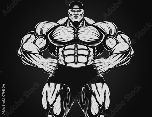 Bodybuilder with dumbbell