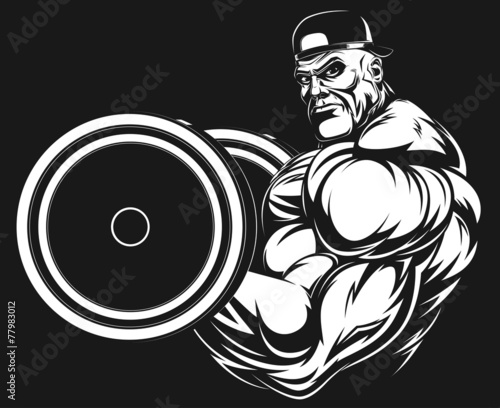 Bodybuilder with a barbell
