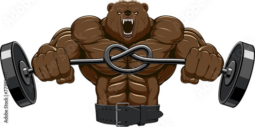 Angry bear head mascot