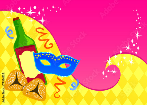 greeting card template for Purim with space for text