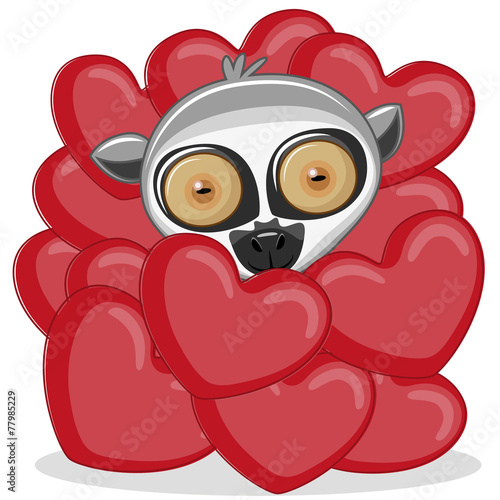 Lemur in hearts