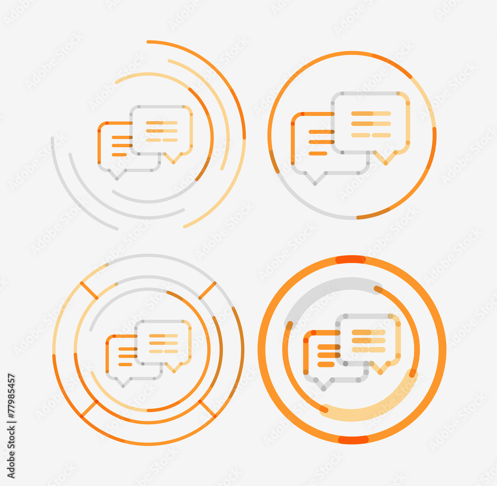 Thin line neat design logo set, messages concept Thin line neat design logo set, messages concept