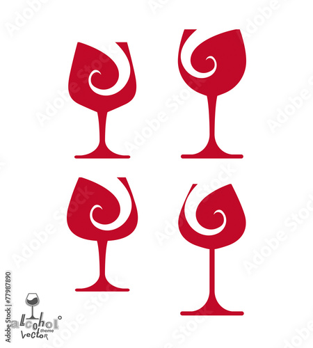 Beautiful vector sophisticated wine goblets, alcohol theme illus
