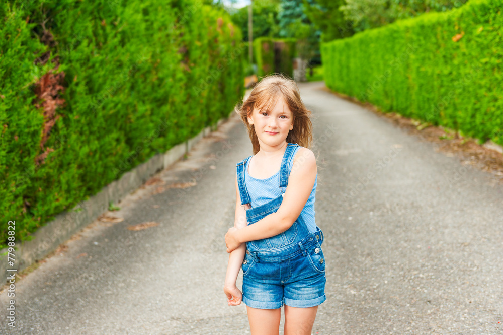 Summer portrait of a cute little girl of seven years old Summer portrait of a cute little girl of seven years old