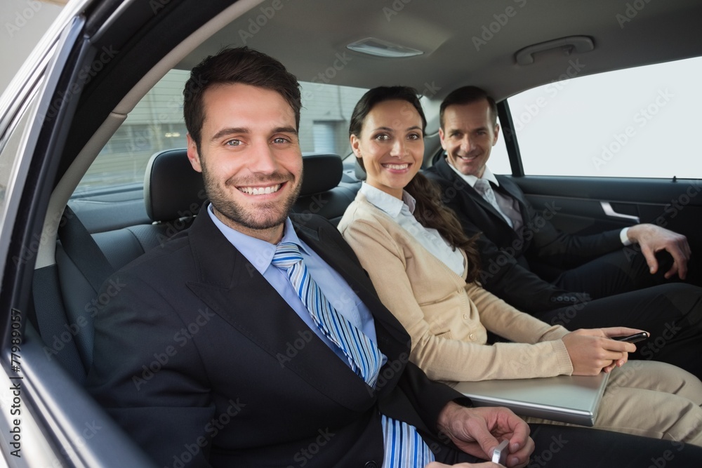 Business team working in the back seat Business team working in the back seat