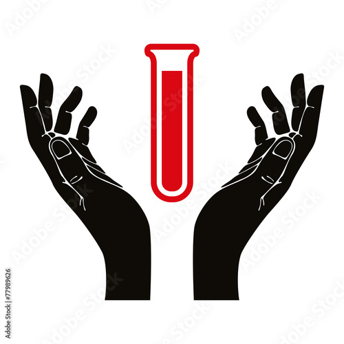 Hands with test tube vector...