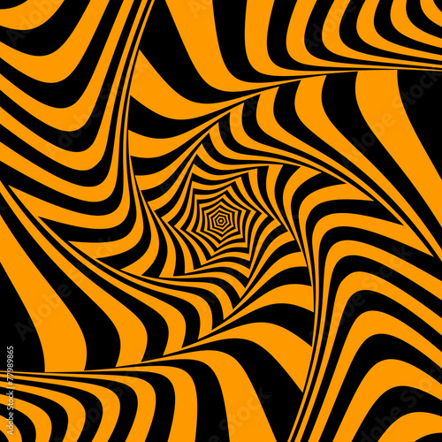 Illusion of torsion movement. Abstract design.