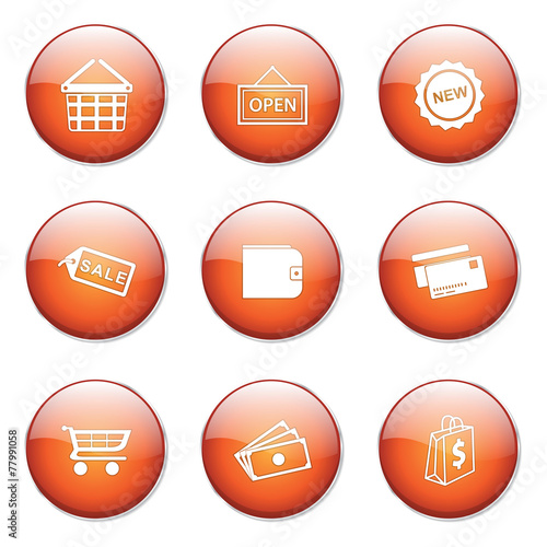Free Download Shopping Sign Orange Vector Button Icon Design Set 2 - GFXLoad