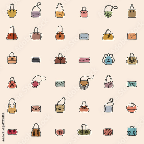 Bag Icons Seamless Pattern