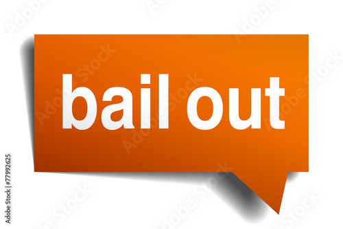 bail out orange speech bubble isolated on white