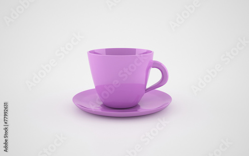 Realistic 3d rendered cup isolated on white background.