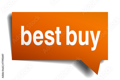 best buy orange speech bubble isolated on white
