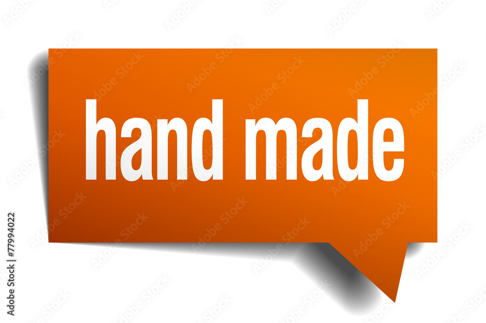 hand made orange speech bubble isolated on white hand made orange speech bubble isolated on white
