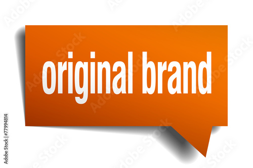 original brand orange speech bubble isolated on white