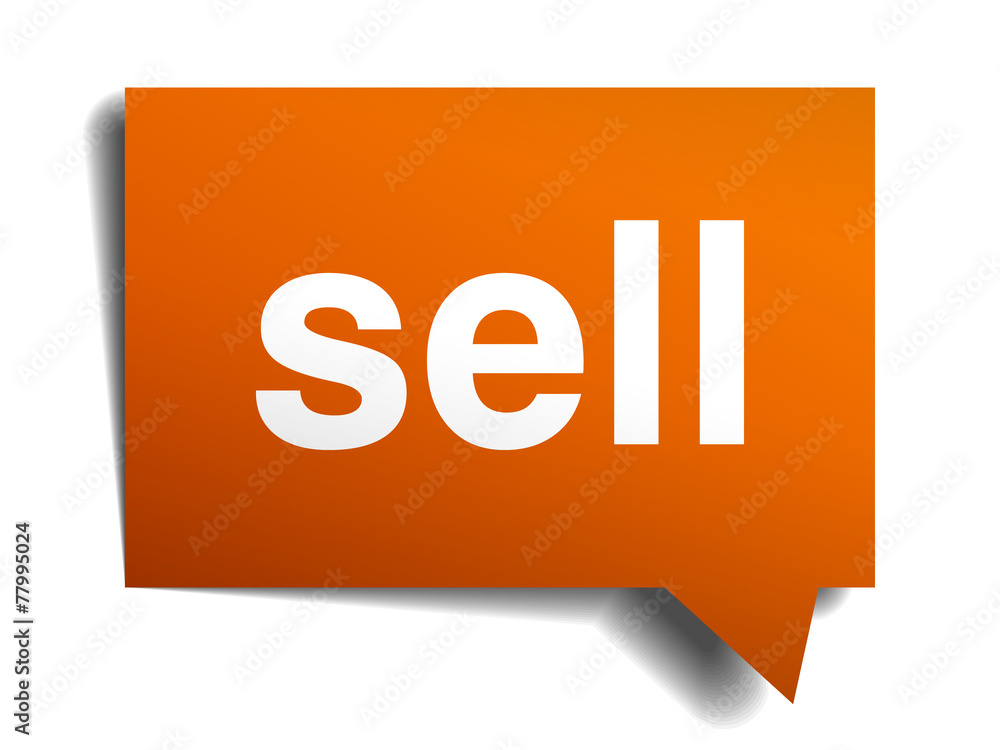 sell orange speech bubble isolated on white sell orange speech bubble isolated on white