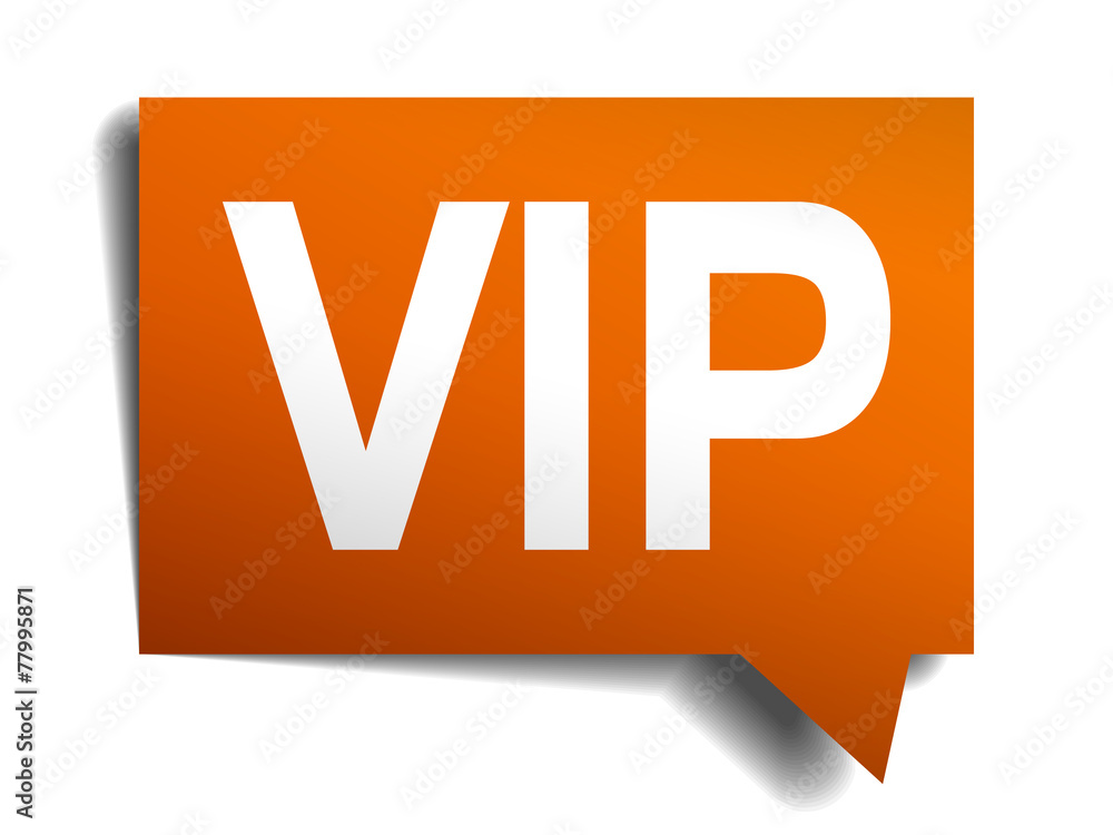 Fototapeta premium vip orange speech bubble isolated on white