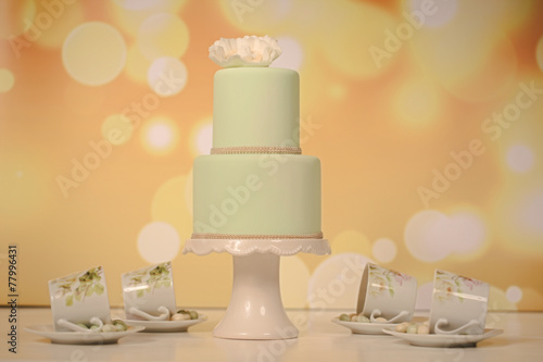 green marzipan wedding cake