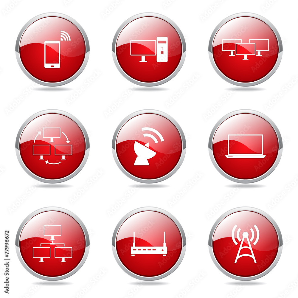 Telecom Communication Red Vector Button Icon Design Set 2 Telecom Communication Red Vector Button Icon Design Set 2