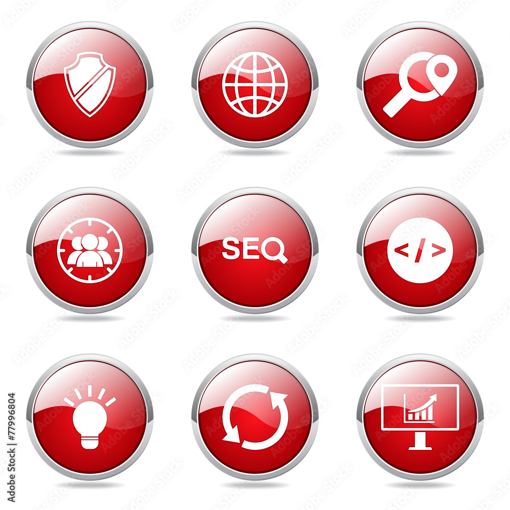 SEO Internet Sign Red Vector Button Icon Design Set 2 SEO Internet Sign Red Vector Button Icon Design Set 2