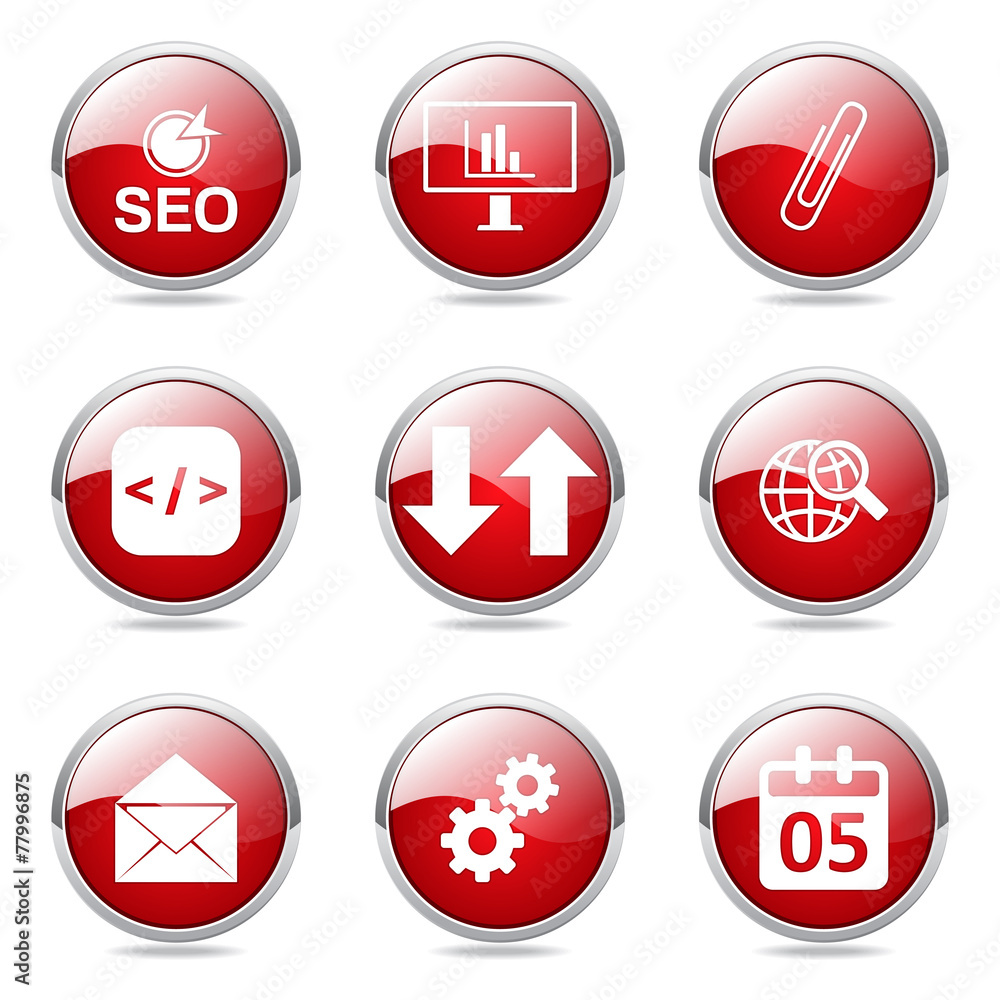 SEO Internet Sign Red Vector Button Icon Design Set 6 SEO Internet Sign Red Vector Button Icon Design Set 6