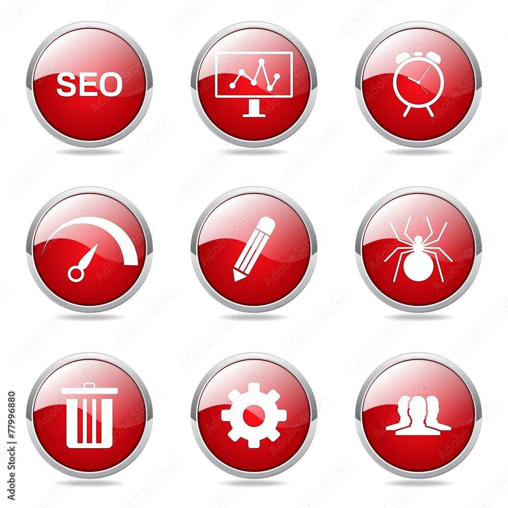 SEO Internet Sign Red Vector Button Icon Design Set 8 SEO Internet Sign Red Vector Button Icon Design Set 8