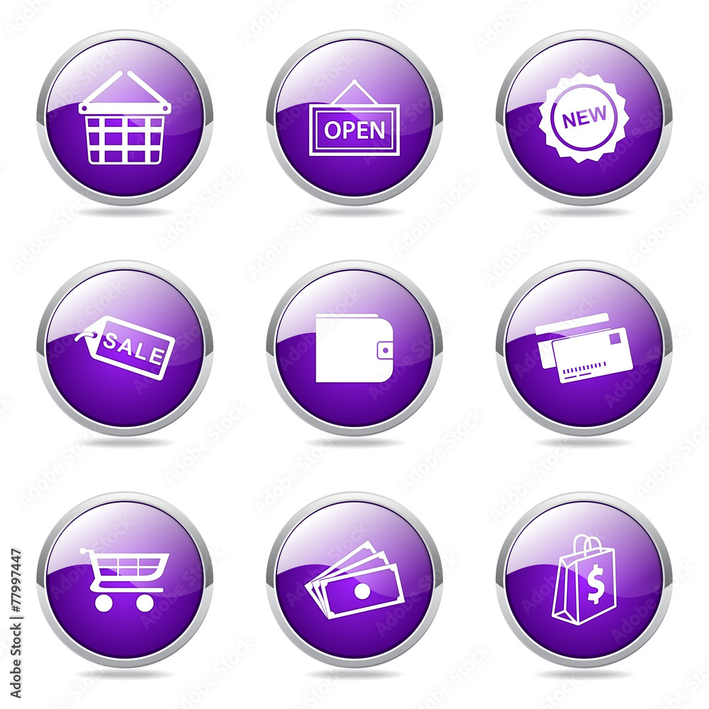 Shopping Sign Violet Vector Button Icon Design Set 2 Shopping Sign Violet Vector Button Icon Design Set 2