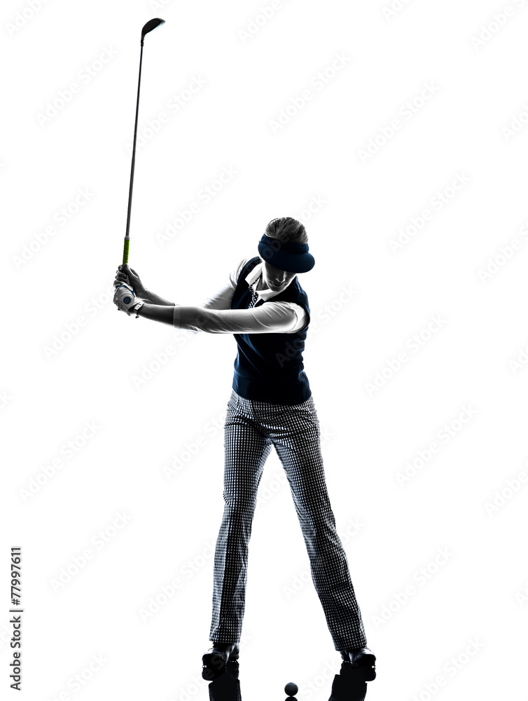 woman golfer golfing silhouette