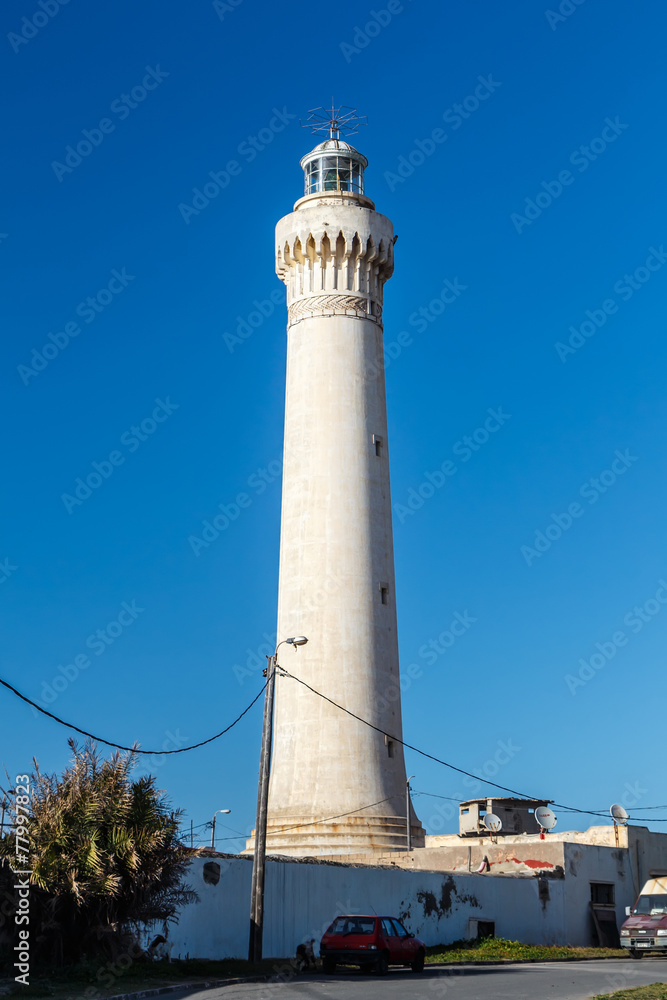 Lighthouse with the sky background.  Casablanca, Morocco