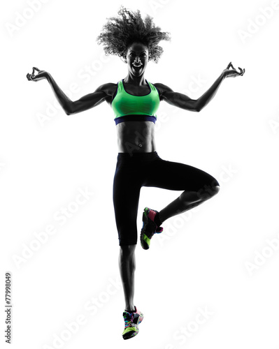 woman zumba dancer dancing exercises silhouette #77998049