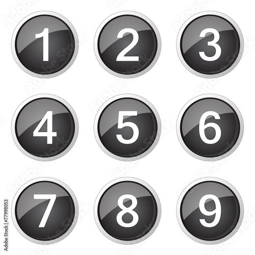 Free Download Numbers Counting Black Vector Button Icon Design Set - GFXLoad