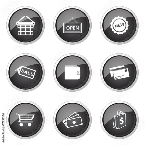 Free Download Shopping Sign Black Vector Button Icon Design Set 2 - GFXLoad