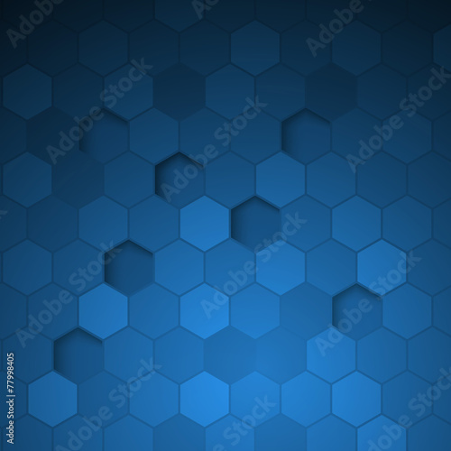 Abstract blue background hexagon. Vector illustration