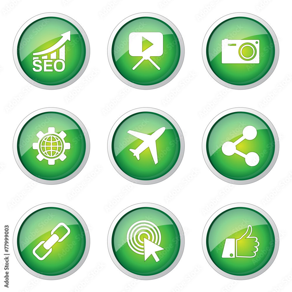 SEO Internet Sign Green Vector Button Icon Design Set 1 SEO Internet Sign Green Vector Button Icon Design Set 1