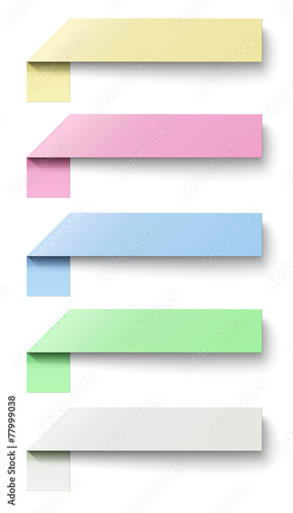 Oblong sticky notes isolated on white background Oblong sticky notes isolated on white background