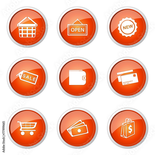 Free Download Shopping Sign Orange Vector Button Icon Design Set 2 - GFXLoad