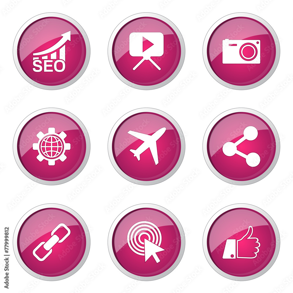 SEO Internet Sign Pink Vector Button Icon Design Set 1 SEO Internet Sign Pink Vector Button Icon Design Set 1