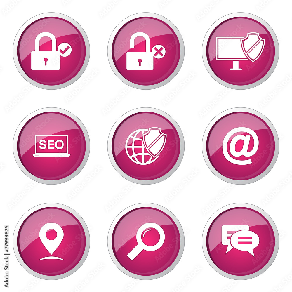 SEO Internet Sign Pink Vector Button Icon Design Set 3 SEO Internet Sign Pink Vector Button Icon Design Set 3