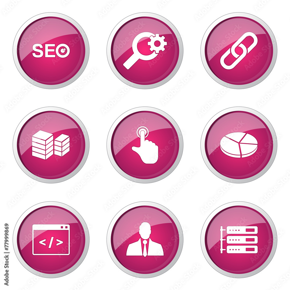 SEO Internet Sign Pink Vector Button Icon Design Set 11 SEO Internet Sign Pink Vector Button Icon Design Set 11