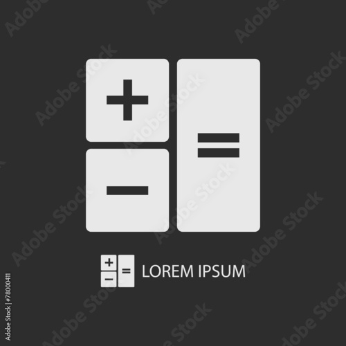 White calculator on dark grey