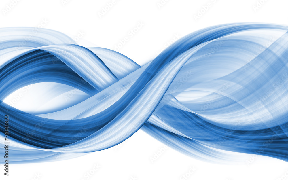 Abstraction of blue-coloured curves - obrazy, fototapety, plakaty 