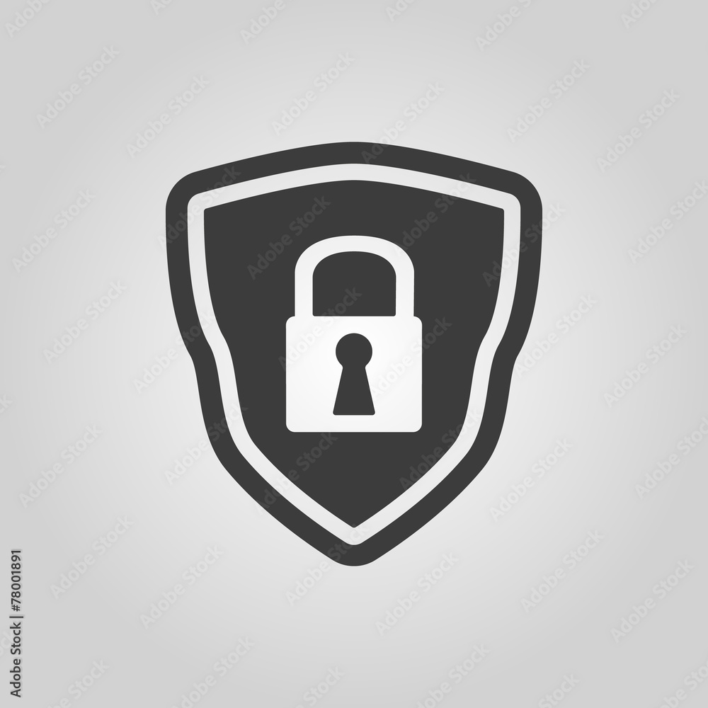 The shield icon. Security symbol. Flat The shield icon. Security symbol. Flat