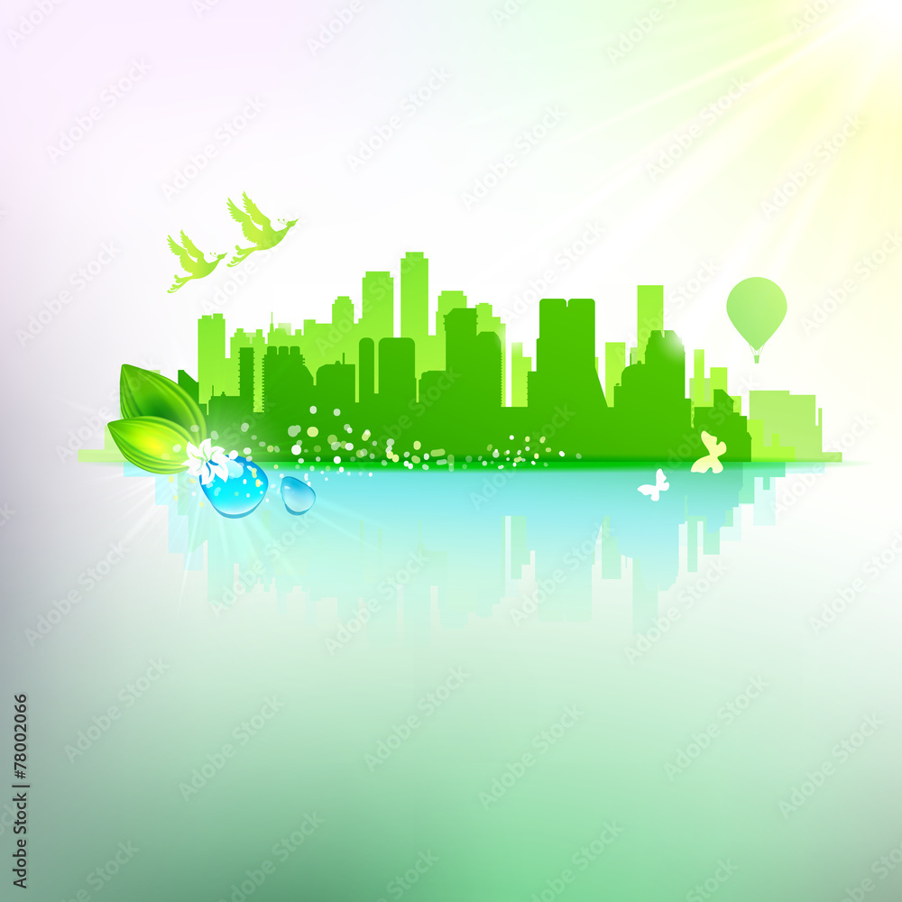 Eco friendly urban illustration
