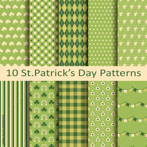 set of ten patterns for St.Patrick's day