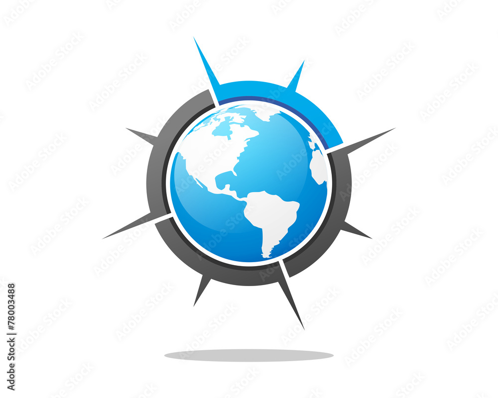 Naklejka premium Compass World