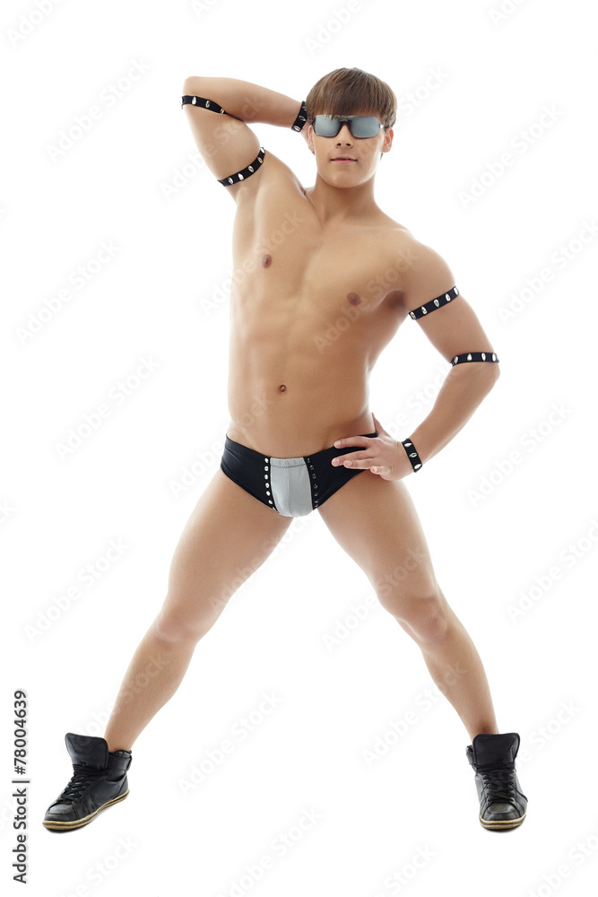 Fototapeta premium Smug male dancer posing at camera