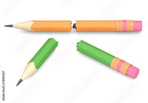 Two broken pencils