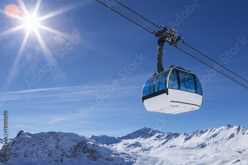cable car in a mountain area