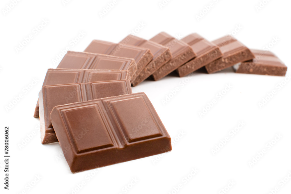 Chocolate bar isolated on white