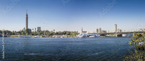 Cuadro en lienzo Nile Riverfront at Cairo, Egypt Panorama